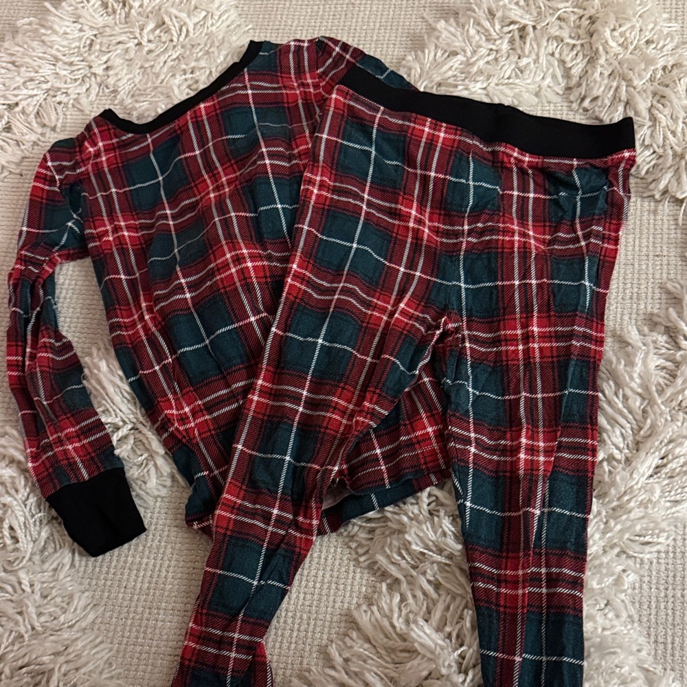 Little Sleepies Red and Green Plaid Kids Pajamas